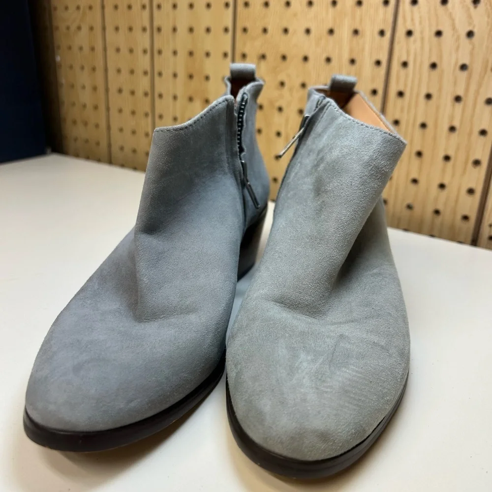 J. Crew Leather Ankle Boots In Grey